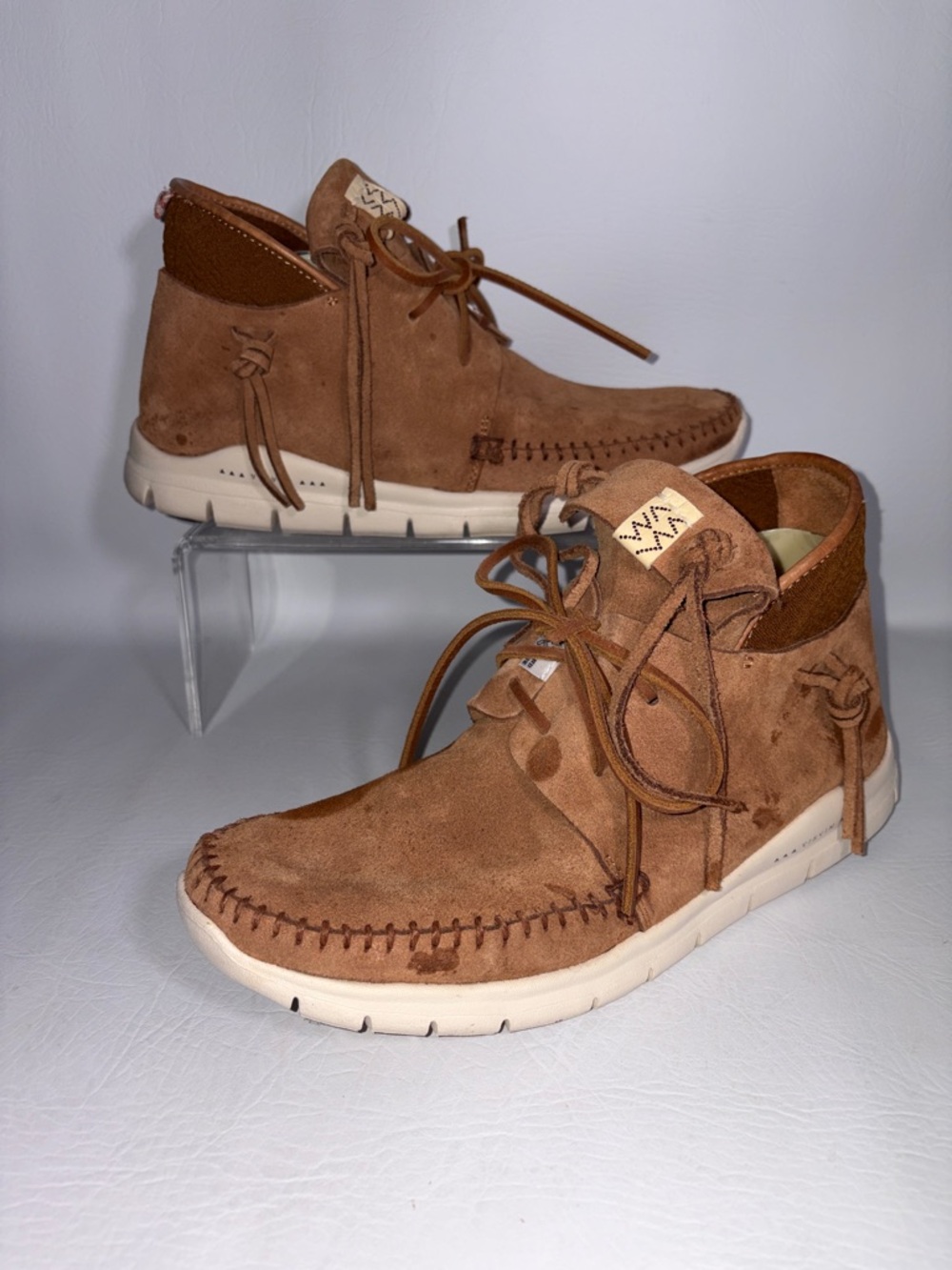 Visvim Handmade UTE MOC TRAINER HI FORK Boots US 9 Brown Suede Off White Soles